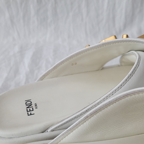 Fendi Fendigraphy Leather Slides - Picture 5 of 7